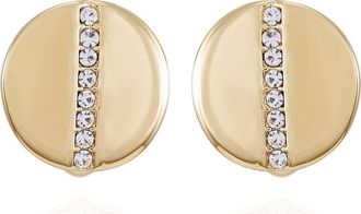 Vince Camuto Crystal Disc Clip-On Earrings in Gold Tone at Nordstrom Rack