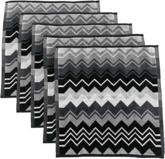 Missoni Home Giacomo Zigzag-pattern Face Towels (set Of Six)