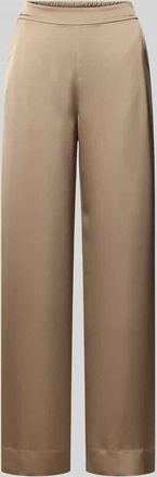 HUGO BOSS Wide Leg Hose mit elastischem Bund in Beige, Gr&ouml;&szlig;e 32