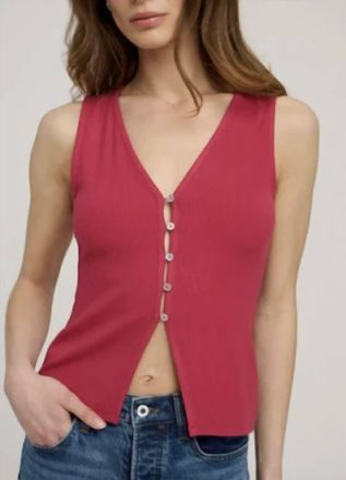Favorite Daughter The Good Luck Rib Top In Raspberry