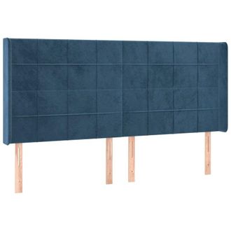 vidaXL Cabecero Con Led De Terciopelo Azul Oscuro 163x16x118/128 Cm Vidaxl
