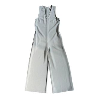 Calvin Klein Jumpsuits, female, Gray, Size: XS Shadow V-Neck Jumpsuit