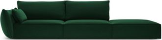 BLOOMINGLOFT 4-Sitzer Designsofa Vanda mit Ottomane rechts - Samtbezug