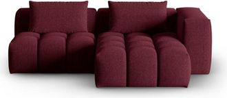 CXL by Christian Lacroix Sofá esquinero modular derecho 3 plazas de tejido estructural granate