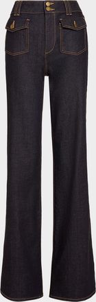Ramy Brook Fay High-Rise Wide Leg Jeans