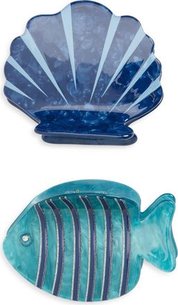 Frasier Sterling Amalfi Set of 2 Claw Clips in Blue at Nordstrom