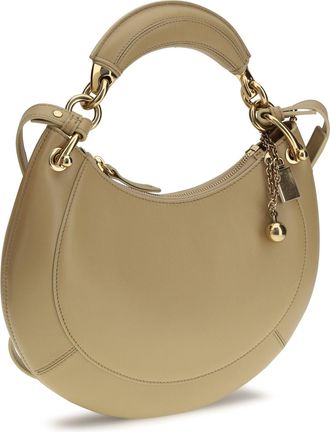 Chlo&eacute; Womens Shoulder Bag Marcie Dusty Beige Calf Leather