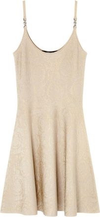 Versace Beige Barocco Knit Mini Dress