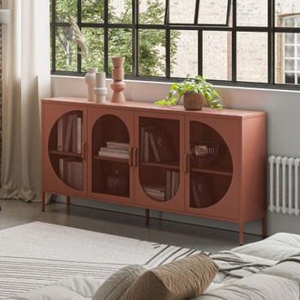 DRAWER Drawer - Credenza Tayra in metallo con 4 ante 160 cm. terracotta