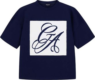 Giorgio Armani Navy Blue Logo Crew Neck T-Shirt