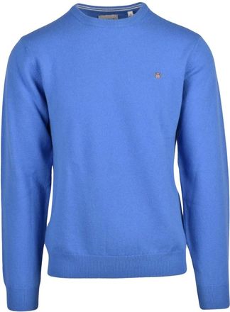 GANT Truien & Vesten, Heren, Blauw, S, Wol, Crew-neck Pullover