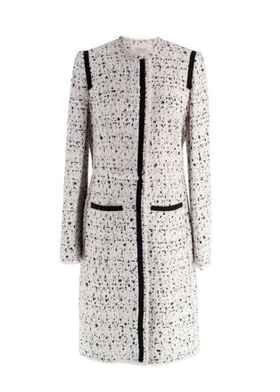 Giambattista Valli Black and White Lightweight Tweed Coat Size S
