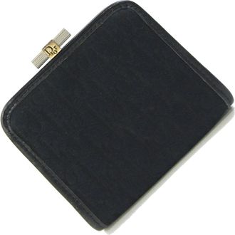 Dior Trotter Black Canvas Leather Coin Purse/Coin Case (Pre-Owned)
