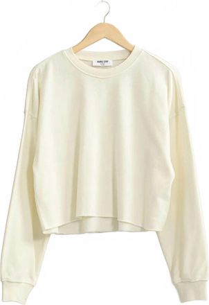 HYFVE Drop Shoulders Crop Sweatshirt In Cream