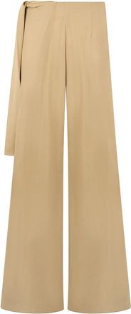 Alberta Ferretti Broeken, Dames, Beige, S, Wijde broek