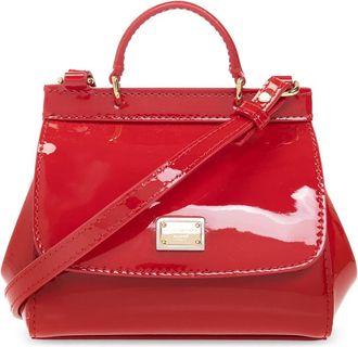 Dolce & Gabbana Schoudertas met Logo - Dames - Handtassen - Rood - ONE Size - Leer - Tassen