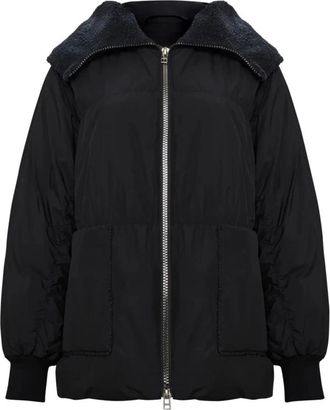 Cesare Gaspari Shearling-Collar Puffer Jacket - Zwart - Dames - Winterjassen - Zwart - M - Jassen