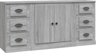 vidaXL Aparadores 3 Piezas Madera Contrachapada Gris Sonoma Vidaxl