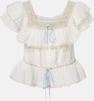 Rixo Melisa embroidered cotton blouse