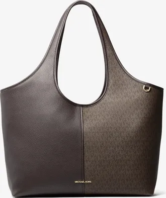 Michael Kors Henly Large Signature Logo and Textured Tote Bag