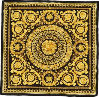 Versace Barocco Silk Scarf in Black/Gold at Nordstrom