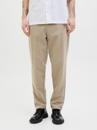 Jack & Jones Chinohose JACK & JONES JPSTACE LEO CHINO NOOS, Herren, Gr. 30, L&auml;nge 34, grau (plaza taupe), Web, Obermaterial: 76% Polyester, 17% Viskose, 7% Elastha