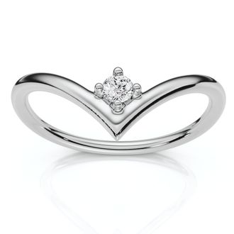 Pompeii3 Diamond Stackable Chevron Wedding Ring 14k Gold Lab Grown