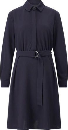 Max Mara Overhemdjurken - Dames - Shirt Kleedjes - Blauw - XL - Leer - Kleedjes