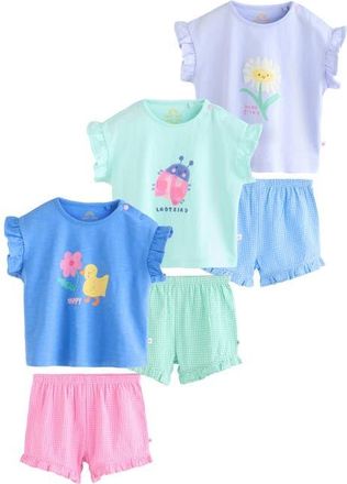 Next Kids 6-Pack Assorted Graphic T-Shirts & Shorts Sets in Green Multi at Nordstrom, Size 12-18M