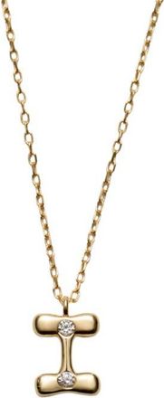 Argento Vivo Cubic Zirconia Bubble Initial Necklace in Gold I at Nordstrom