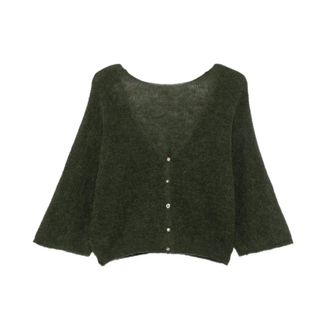 BA&SH Isaac Gebreid Vest - Dames - Truien - Groen - Maat: XS Zijde