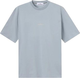 Stone Island T-shirt met logo op de rug - Heren - T-shirts - Blauw - XL - Katoen - Tops