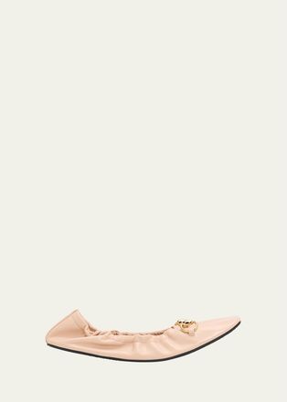 Gucci Prima Leather Ballerina Flats