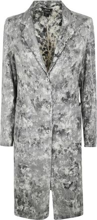 Avant Toi Camouflage Rever Neck Micro Mat Stitch Duster Met Laminering - Dames - Mantel - Veelkleurig - S - Jassen