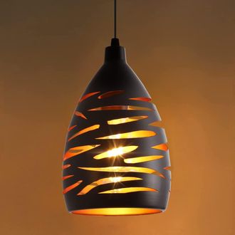 OEM Suspension Lineal - Lustre Industrial Metal Negro Oro - Portal&aacute;mparas Jaula E27 - Para Sal&oacute;n Cocina Pasillo Loft Caf&eacute; Bar - 1 Unidad