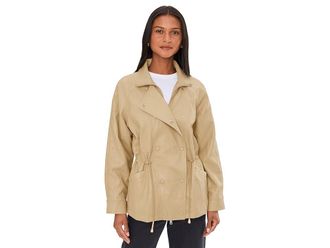 Avec Les Filles Anorak With Waist Drawstring Womens Jacket Ochre : MD, Cotton/Polyester/Viscose