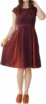Mata Traders Devonshire Dress In Burgundy Stripe