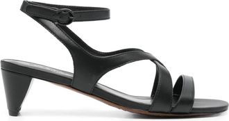 Robert Clergerie Lolita Sandalen - Dames - Sandalen met hakken - Zwart - 36 EU - Leer - Schoenen