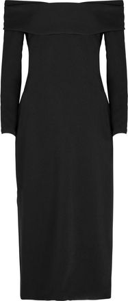 Solace London Yuni Off-the-shoulder Crepe Midi Dress - Black - 16 (UK16 / XL)