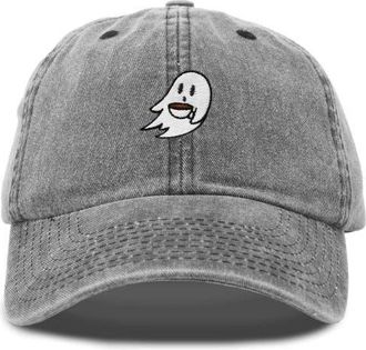 Dalix Coffee Ghost Embroidered Hat in Washed Black at Nordstrom