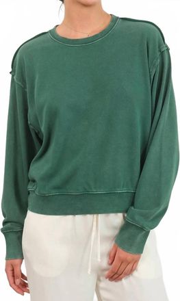 HYFVE Drop Shoulders Crop Sweatshirt In Dark Green