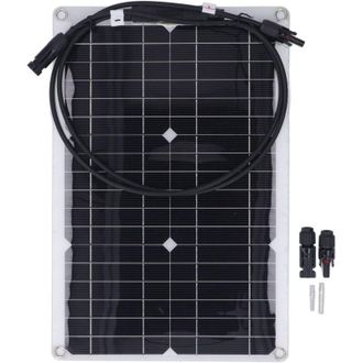 OEM Panel Solar Flexible Monocristalino De 20 W Y 18 V - Para Cargador De Bater&iacute;a De 12 V, C&aacute;mara De Seguridad Y Aplicaciones Fuera De La Red -crezuo