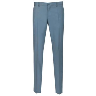 Dolce & Gabbana Wool Poplin Trousers - male - Dolce & Gabbana - Suit Trousers - Blue - L - Trousers
