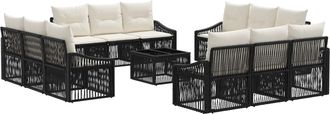 vidaXL Conjunto De Sof&aacute;s De Jard&iacute;n 13 Uds. Negro Rat&aacute;n Sint&eacute;tico Vidaxl