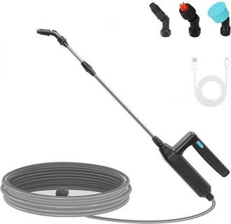 OEM Lanza De Riego El&eacute;ctrica Recargable, Lanza De Riego Extensible Con Manguera De 8 M, 3 Boquillas Y Filtro, C&eacute;sped Y Jardines