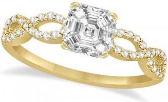 Allurez Infinity Asscher-Cut Lab Grown Diamond Engagement Ring 14k Yellow Gold (0.50ct)