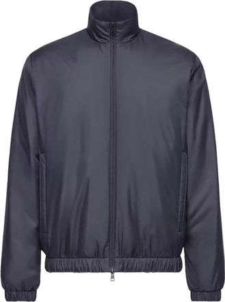Moncler Berre Short Down Jacket - Heren - Zomerjassen - Blauw - M - Polyester - Jassen