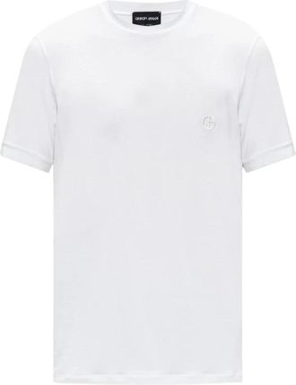 Giorgio Armani T-shirt met logo - Heren - T-shirts - Wit - L - Tops