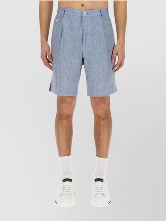 Dolce & Gabbana linen regular-fit tailored bermuda shorts