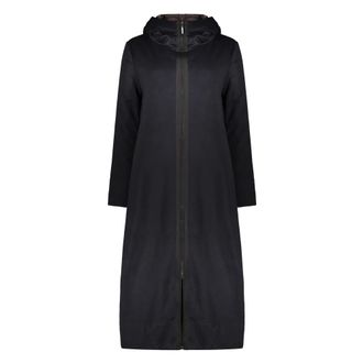 Moorer Parkas, female, Blue, Size: 2XL Reversible Wool Blend Coat with Hood